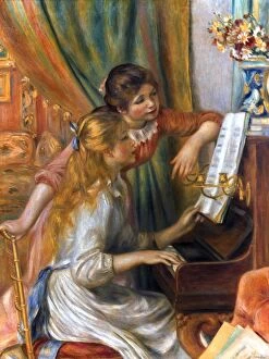 Music and Musicians Gallery: RENOIR: GIRLS / PIANO, 1892. Pierre Auguste Renoir: Young Girls at a Piano. Oil on canvas, 1892