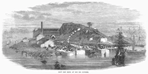 RIO DE JANEIRO, 1868. New dry dock at Rio de Janeiro, Brazil. Wood engraving, 1868 RIO DE JANEIRO, 1868. New dry dock at Rio de Janeiro, Brazil. Wood engraving, 1868