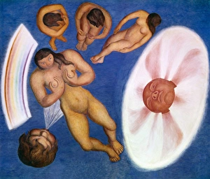 RIVERA: NUDES. Decorative nudes. Detail of a ceiling fresco by Diego Rivera at Chapingo RIVERA: NUDES. Decorative nudes. Detail of a ceiling fresco by Diego Rivera at Chapingo