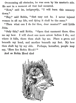 ROBIN HOOD. Illustration from a late 19th century American juvenile edition ROBIN HOOD. Illustration from a late 19th century American juvenile edition
