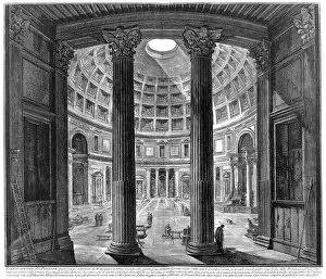 Images Dated 6th July 2012: ROME: PANTHEON. Interior of the Pantheon in Rome. Etching and engraving by Giovanni Battista