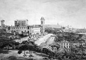 ROME: PINCIAN HILL. View of Rome, Italy, from Pincian Hill. Watercolor by William Pars ROME: PINCIAN HILL. View of Rome, Italy, from Pincian Hill. Watercolor by William Pars