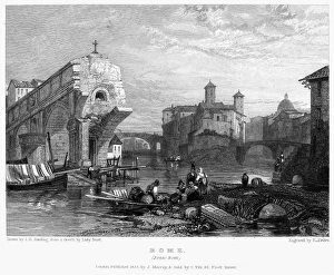 ROME: PONTE ROTTO, 1833. View of the Ponte Rotto, the ruins of the ancient Pons Aemilius ROME: PONTE ROTTO, 1833. View of the Ponte Rotto, the ruins of the ancient Pons Aemilius