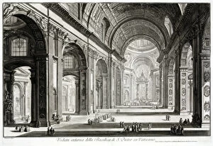 ROME: ST. PETER'S BASILICA. Interior of Saint Peters Basilica in Rome