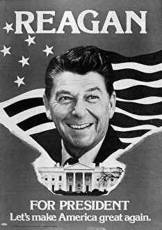 RONALD REAGAN (1911-2004). 40th President of the United States. Reagans official campaign poster for the presidential