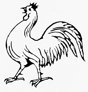 Rooster emblem of the Democratic Party in the 1844 election Rooster emblem of the Democratic Party in the 1844 election