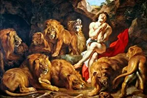RUBENS: DANIEL & LIONS DEN. Peter Paul Rubens: Daniel in the Lions Den. Oil on canvas, c1615