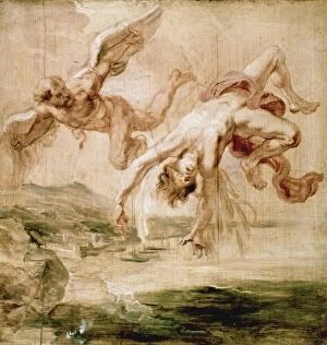 Adam and Eve Collection: RUBENS: FALL OF ICARUS 1637. Peter Paul Rubens: The Fall of Icarus. Oil sketch on wood, c1637