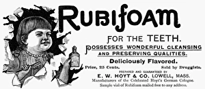 RUBIFOAM TOOTHPASTE, 1890. American newspaper advertisement, 1890 RUBIFOAM TOOTHPASTE, 1890. American newspaper advertisement, 1890