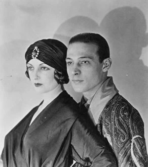 Images Dated 28th May 2010: RUDOLPH VALENTINO (1895-1926). American (Italian-born) film actor. With his wife