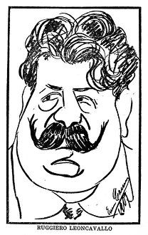 RUGGIERO LEONCAVALLO (1858-1919). Italian operatic composer. Caricature by Enrico Caruso RUGGIERO LEONCAVALLO (1858-1919). Italian operatic composer. Caricature by Enrico Caruso
