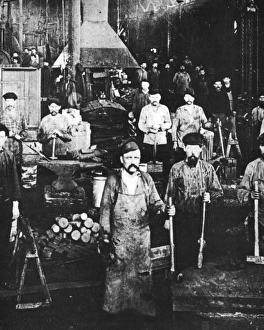 RUSSIA: FOUNDRY, c1890. Workers in a foundry in St. Petersburg, Russia. Photograph RUSSIA: FOUNDRY, c1890. Workers in a foundry in St. Petersburg, Russia. Photograph