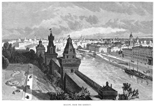 RUSSIA: MOSCOW, 1883. A view of Moscow from the Kremlin. Wood engraving, English, 1883 RUSSIA: MOSCOW, 1883. A view of Moscow from the Kremlin. Wood engraving, English, 1883