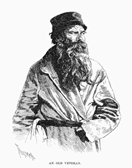 RUSSIAN VETERAN, 1890. An old Russian veteran. Drawing, 1890, by Thure de Thulstrup RUSSIAN VETERAN, 1890. An old Russian veteran. Drawing, 1890, by Thure de Thulstrup