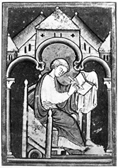 SAINT BEDE (673-735). English scholar, historian and theologian known as the Venerable Bede SAINT BEDE (673-735). English scholar, historian and theologian known as the Venerable Bede