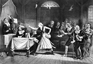SALEM WITCH TRIAL, 1692. A witch trial at Salem, Massachusetts, in 1692. Lithograph SALEM WITCH TRIAL, 1692. A witch trial at Salem, Massachusetts, in 1692. Lithograph