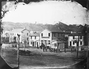 SALT LAKE CITY, c1861. A telegraph office, liquor store and ambrotype gallery SALT LAKE CITY, c1861. A telegraph office, liquor store and ambrotype gallery