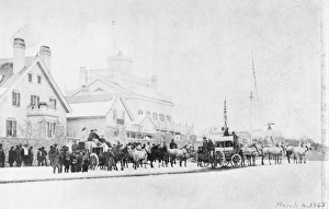 SALT LAKE CITY, c1865. Parade in Salt Lake City, Utah celebrating Lincolns re-election SALT LAKE CITY, c1865. Parade in Salt Lake City, Utah celebrating Lincolns re-election