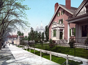 SALT LAKE CITY, c1900. The Lion House in Salt Lake City, Utah. Photochrome, c1900 SALT LAKE CITY, c1900. The Lion House in Salt Lake City, Utah. Photochrome, c1900