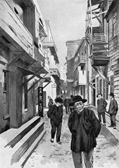 SAN FRANCISCO: CHINATOWN. A typical alley in Chinatown, San Francisco. Lithograph, 1895 SAN FRANCISCO: CHINATOWN. A typical alley in Chinatown, San Francisco. Lithograph, 1895