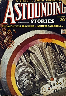 SCIENCE FICTION COVER, 1934. Cover by Howard V. Brown for the December 1934 issue of ' SCIENCE FICTION COVER, 1934. Cover by Howard V. Brown for the December 1934 issue of '