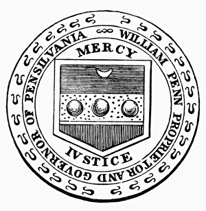 SEAL: WILLIAM PENN, 1682. Seal of William Penn, Governor and Proprietor of Pennsylvania SEAL: WILLIAM PENN, 1682. Seal of William Penn, Governor and Proprietor of Pennsylvania