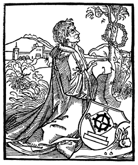 SEBASTIAN BRANT (1457?-1521). German poet. Woodcut, 1498, attributed to Albrecht Durer SEBASTIAN BRANT (1457?-1521). German poet. Woodcut, 1498, attributed to Albrecht Durer