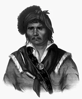 SEMINOLE CHIEF. Nea-math-la, a Seminole Native America chief. Lithograph, 19th century