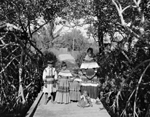 SEMINOLE MOTHER & CHILDREN. A Seminole family. Photograph, c1915