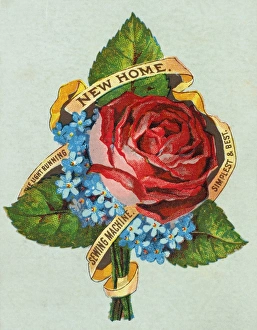 SEWING TRADE CARD, c1880. Sewing machine. American merchant's trade card, c1880 SEWING TRADE CARD, c1880. Sewing machine. American merchant's trade card, c1880