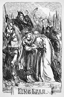 SHAKESPEARE: KING LEAR. Play by William Shakespeare. Wood engraving, English, 19th century SHAKESPEARE: KING LEAR. Play by William Shakespeare. Wood engraving, English, 19th century