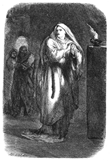 SHAKESPEARE: MACBETH. By William Shakespeare. Lady Macbeth in Act V, Scene I. Wood engraving SHAKESPEARE: MACBETH. By William Shakespeare. Lady Macbeth in Act V, Scene I. Wood engraving