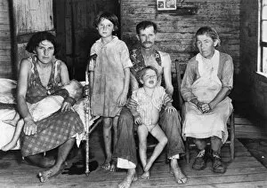 New Deal Gallery: SHARECROPPER FAMILY, 1936. Bud Fields and his family, in Hale County, Alabama