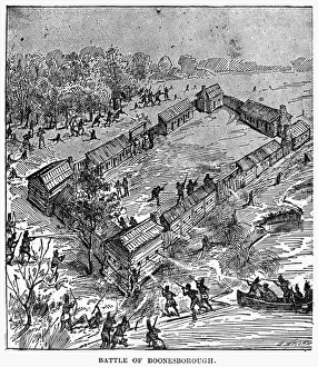 Shawnee Native Americans besieging Fort Boonesborough on the Kentucky frontier during the American Revolution Shawnee Native Americans besieging Fort Boonesborough on the Kentucky frontier during the American Revolution