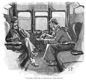 Passenger Gallery: Sherlock Holmes and Doctor John Watson. Illustration by Sidney Paget from the Strand magazine for Sir Arthur Conan Doyles story