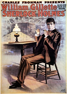 SHERLOCK HOLMES. William Gillette in the title role of his New York theatrical SHERLOCK HOLMES. William Gillette in the title role of his New York theatrical