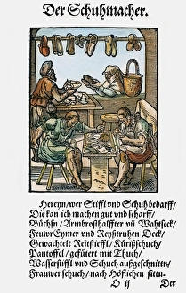 SHOEMAKERS, 1568. Woodcut by Jost Amman, 1568 SHOEMAKERS, 1568. Woodcut by Jost Amman, 1568