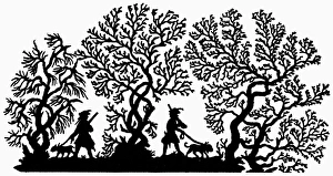 SILHOUETTE: HUNTING. German, mid-19th century SILHOUETTE: HUNTING. German, mid-19th century