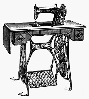 Images Dated 6th July 2012: SINGER SEWING MACHINE. 19th century wood engraving