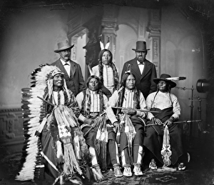 SIOUX MEN, c1875. Group of Sioux men. Back row, left to right: Joe Merrivale SIOUX MEN, c1875. Group of Sioux men. Back row, left to right: Joe Merrivale