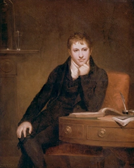 SIR HUMPHRY DAVY (1778-1829). English chemist. Oil on canvas, 1803, by Henry Howard
