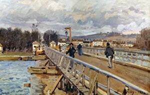SISLEY: FOOT-BRIDGE, 1872. The Foot-bridge of Argenteuil. Oil on canvas by Alfred Sisley