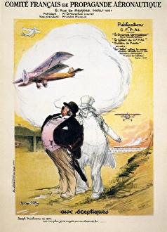 To the skeptics. French poster promoting air travel by the Comite de Propagande Francaise To the skeptics. French poster promoting air travel by the Comite de Propagande Francaise