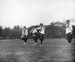SOCCER, c1920. Young women playing soccer. Photograph, c1920 SOCCER, c1920. Young women playing soccer. Photograph, c1920