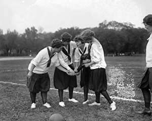 SOCCER, c1920. Young women on a soccer field. Photograph, c1920 SOCCER, c1920. Young women on a soccer field. Photograph, c1920