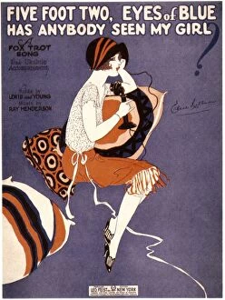 Cover Gallery: SONG SHEET COVER, 1925. Five Foot Two, Eyes of Blue Foxtrot: American song sheet cover, 1925