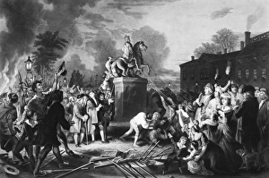 Sons of Freedom pulling down the statue of King George III at Bowling Green Sons of Freedom pulling down the statue of King George III at Bowling Green