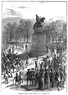 Sons of Liberty pulling down the statue of George III in New York after the reading of Sons of Liberty pulling down the statue of George III in New York after the reading of