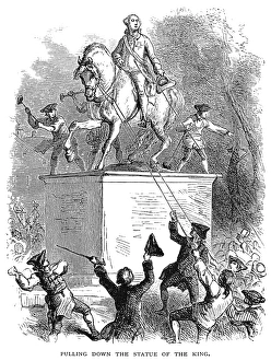 The Sons of Liberty pulling down the statue of King George III at the Bowling Green The Sons of Liberty pulling down the statue of King George III at the Bowling Green