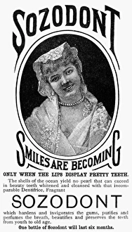 SOZODONT TOOTHPASTE, 1890. American advertisement, 1890 SOZODONT TOOTHPASTE, 1890. American advertisement, 1890